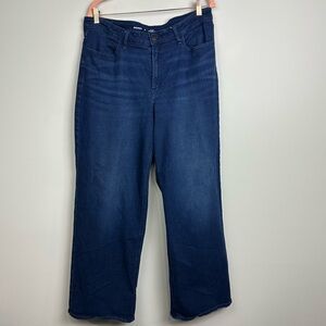 Old Navy Dark Blue High Rise Wow Wide Leg Jeans Size 16